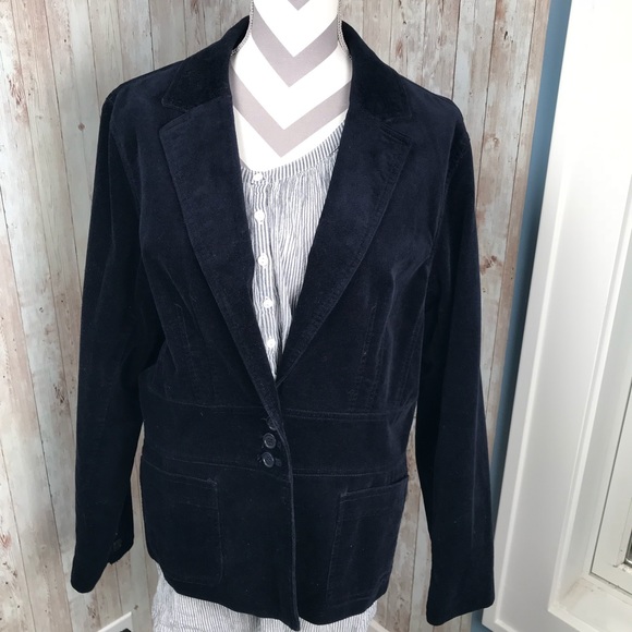 Jones New York Jackets & Blazers - Jones NY sz XL navy velvet blazer w/pockets